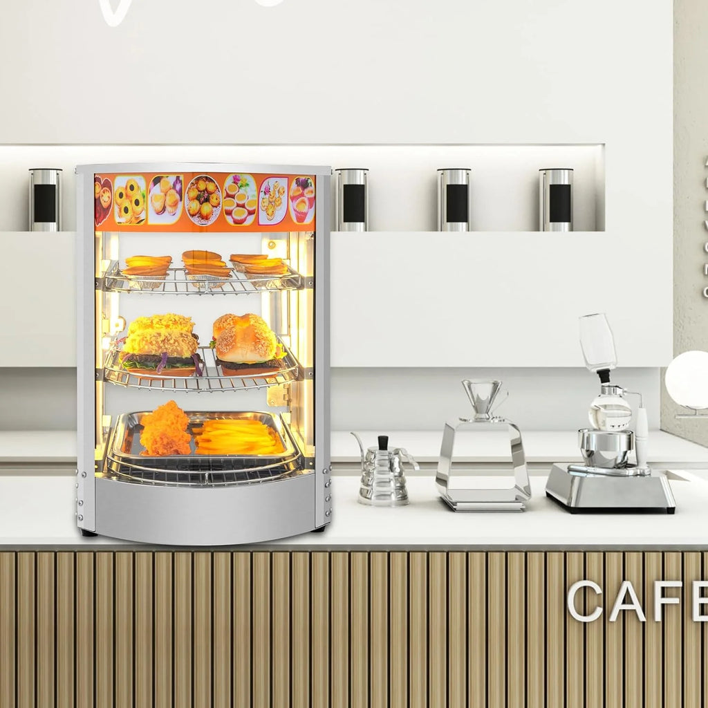 3-Tier Food Warmer Display Case with LED Lighting Y564470