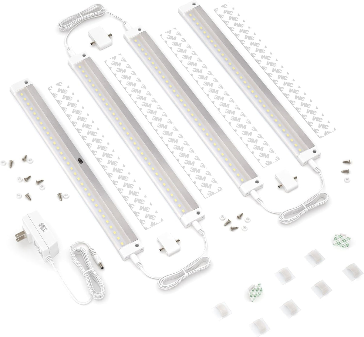 White Finish 4 Panels 12 Inch LED Dimmable Under Cabinet Lighting Kit S180912