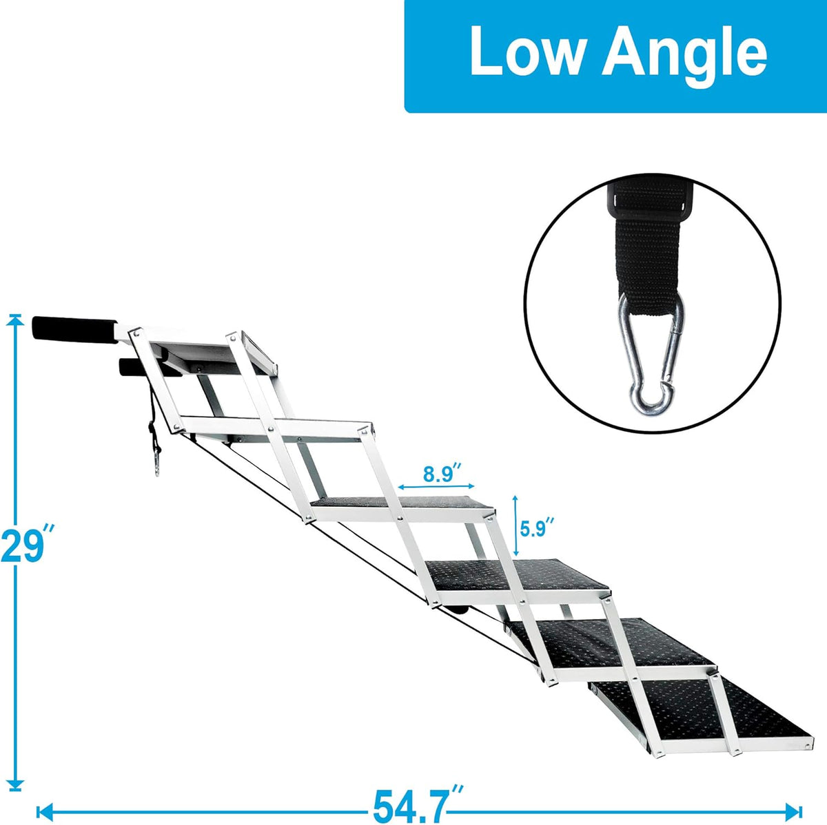 Lightweight Aluminum Foldable Pet Ladder Ramp with Nonslip Surface V9284
