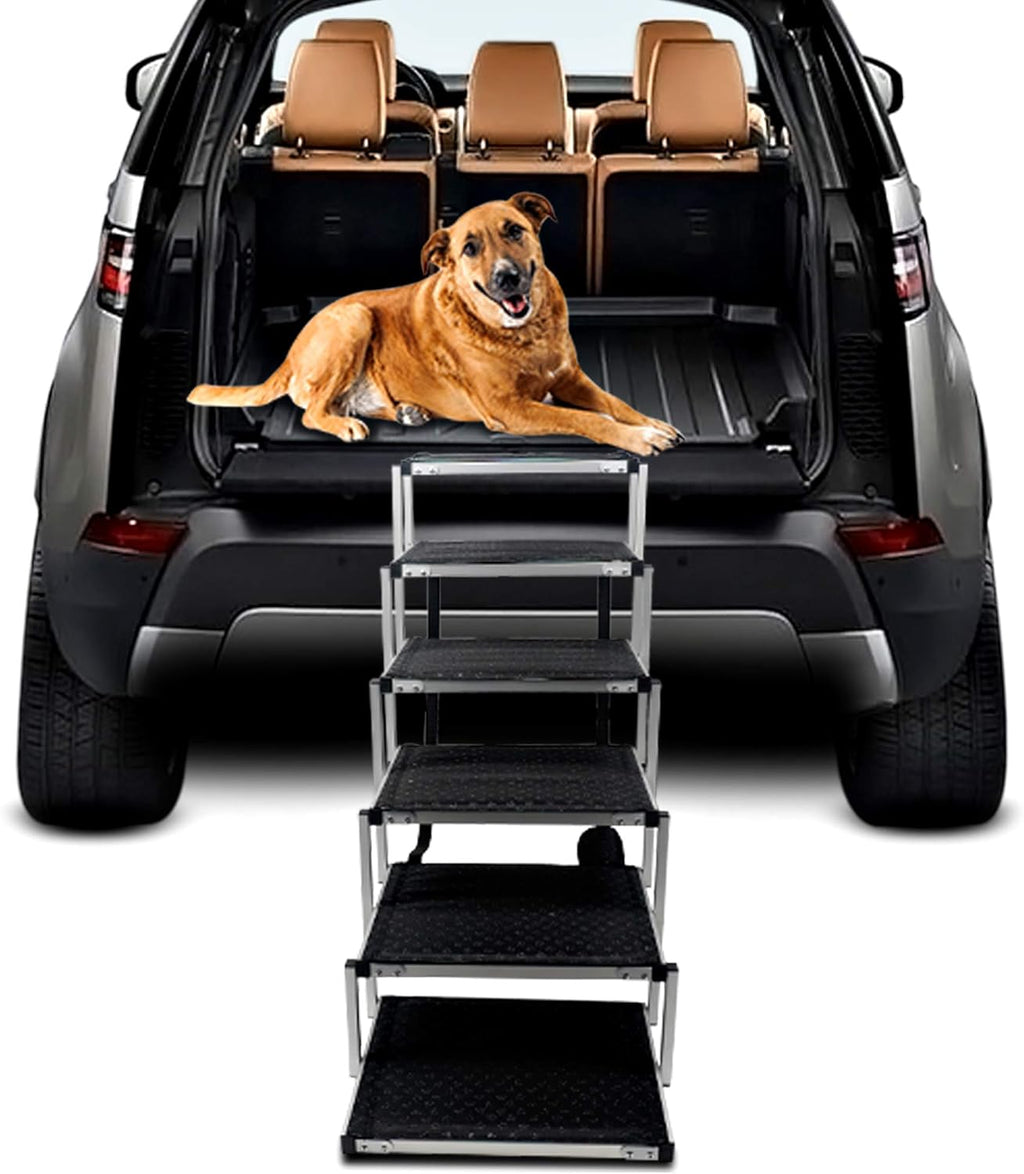 Lightweight Aluminum Foldable Pet Ladder Ramp with Nonslip Surface V9284