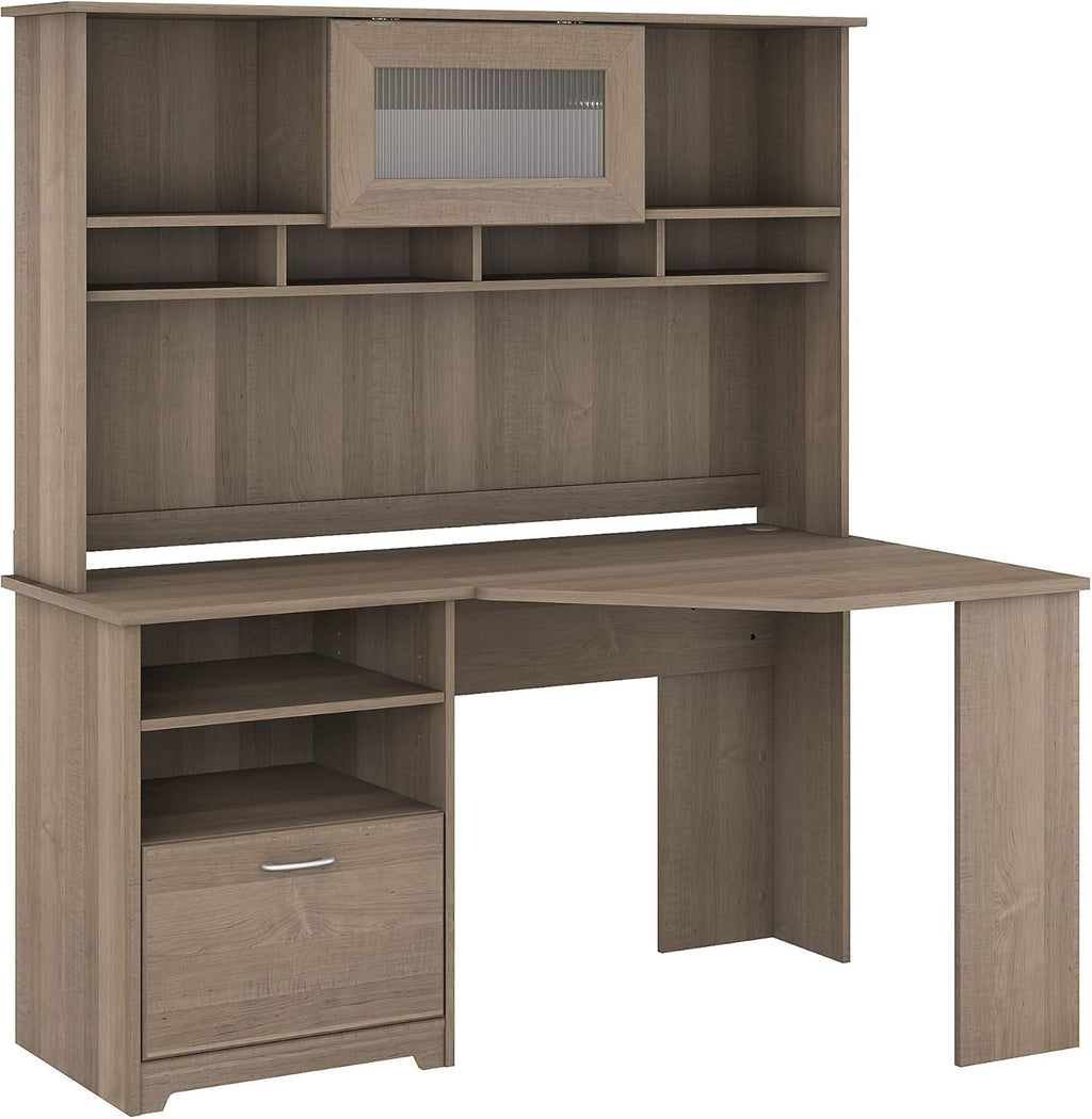 White Corner Desk with Hutch Q7330