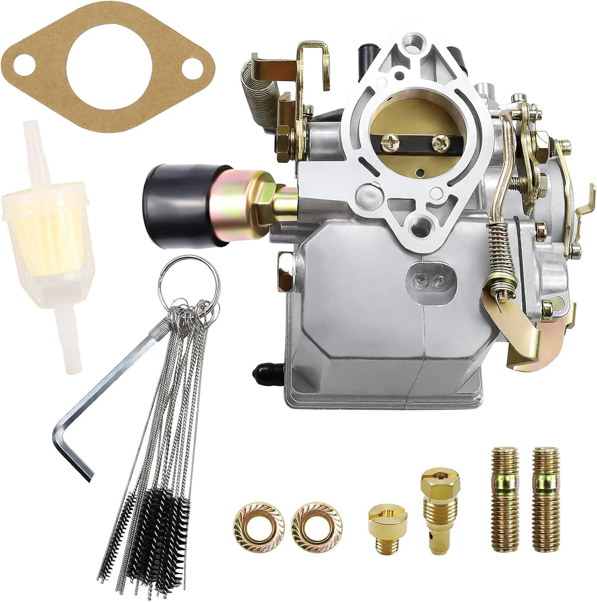 Carburetor Carb Replacement for 34 PICT-3 Volkswagen Beetles 1600cc Dual-Port Engine 12V Electric Choke Type 1 Air Cooled Pack of 2 K2184