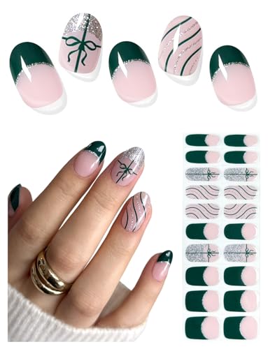 Semi Cured Gel Nail Strips French Snowflake 20 Pcs P855534