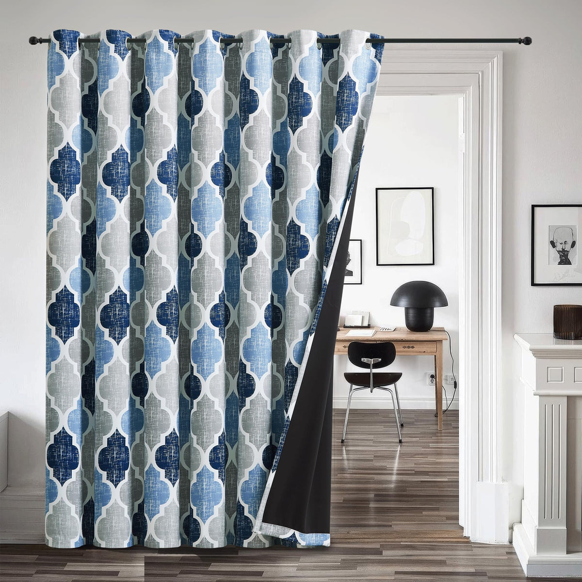 Blue Grey 100x84 Blackout Curtains X39922