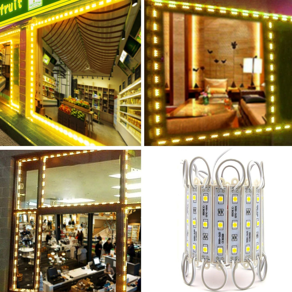 LED Storefront Lights, 80 Pieces Waterproof LED Light Module, 4 Set 5050 SMD LED Module (White Light) Pack of 2 W483349