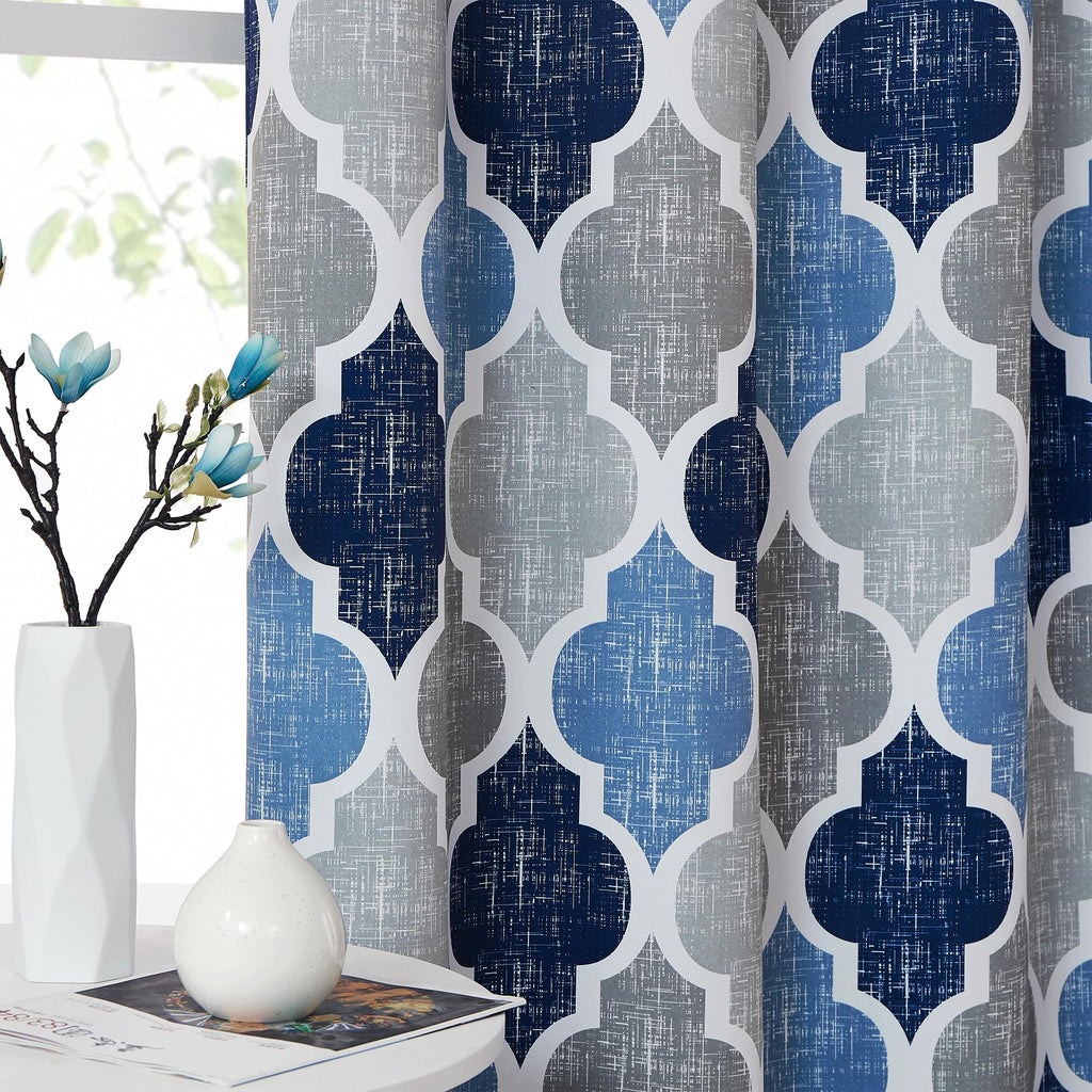Blue Grey 100x84 Blackout Curtains X39922