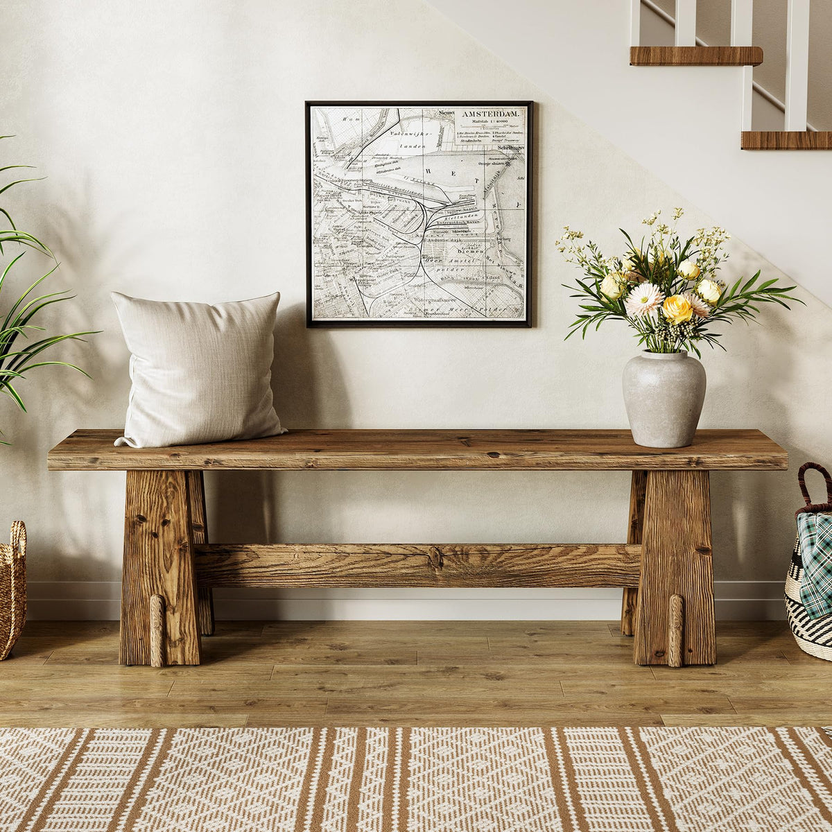 59" Solid Wood Bench N39832