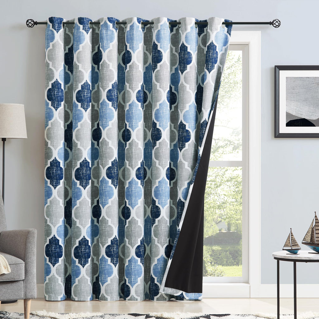 Blue Grey 100x84 Blackout Curtains X39922