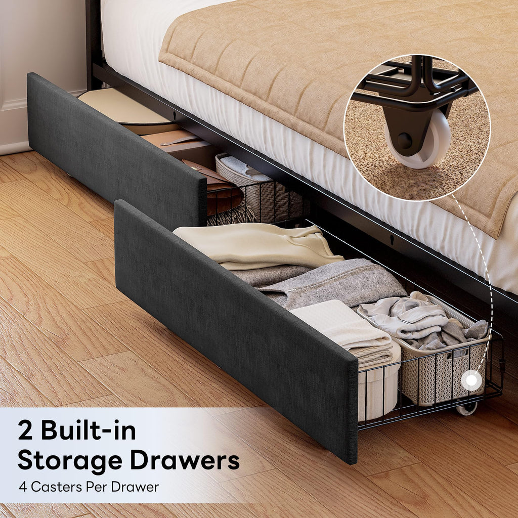 Twin Corner Bed Frame with Upholstered Guardrail Q7466