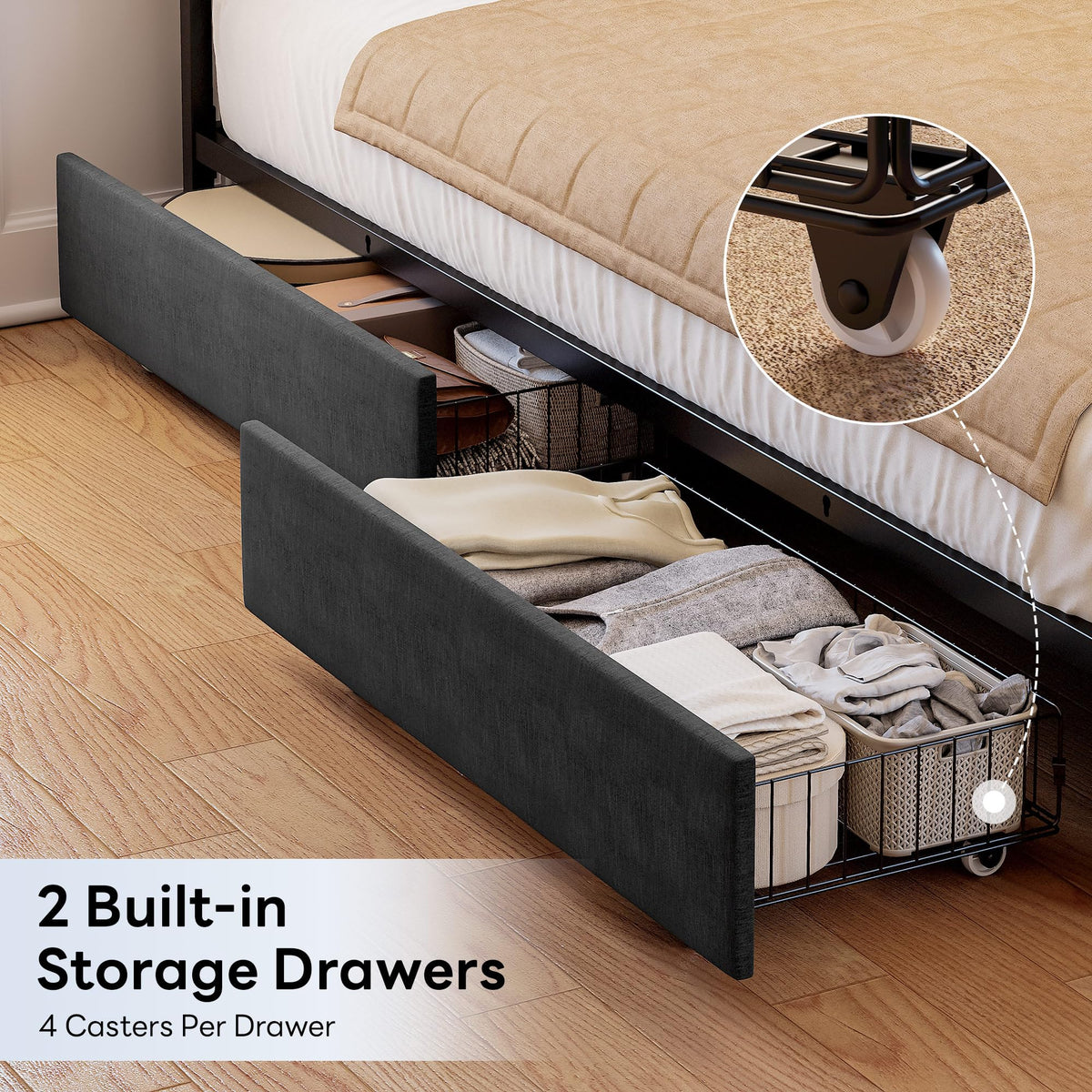 Twin Corner Bed Frame with Upholstered Guardrail Q7466