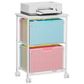 White 2 Drawer Rolling File Cabinet S404