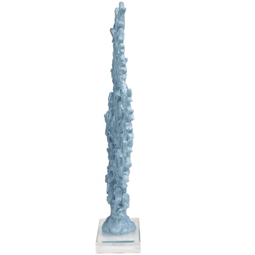 Aluminum Metal Coral Decorative Sculpture 19" x 3" x 21" Silver S923923