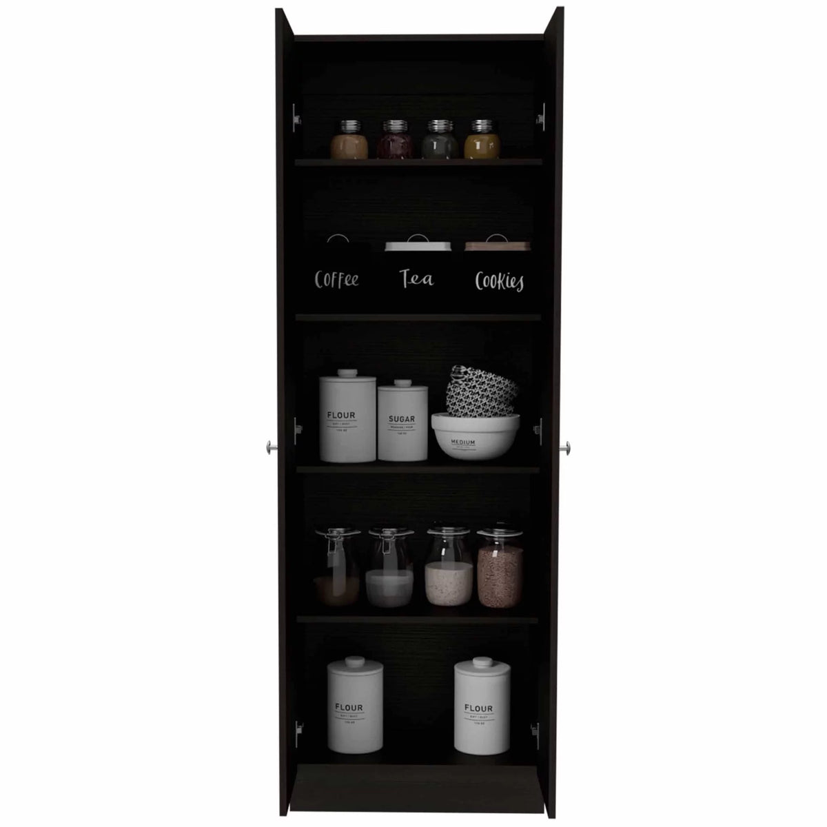 Dark Brown & Black Double Door Cabinet X3529