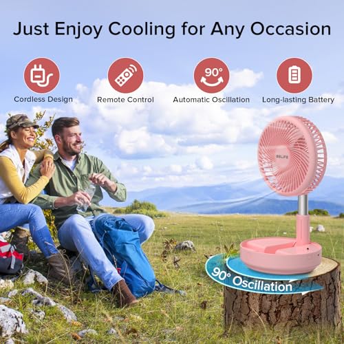 Portable Rechargeable Oscillating USB Desk Floor Fan T9939