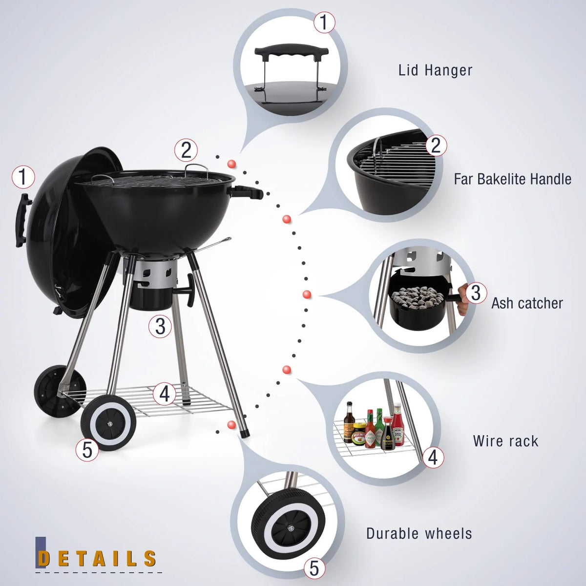 Portable Charcoal BBQ Grill R717