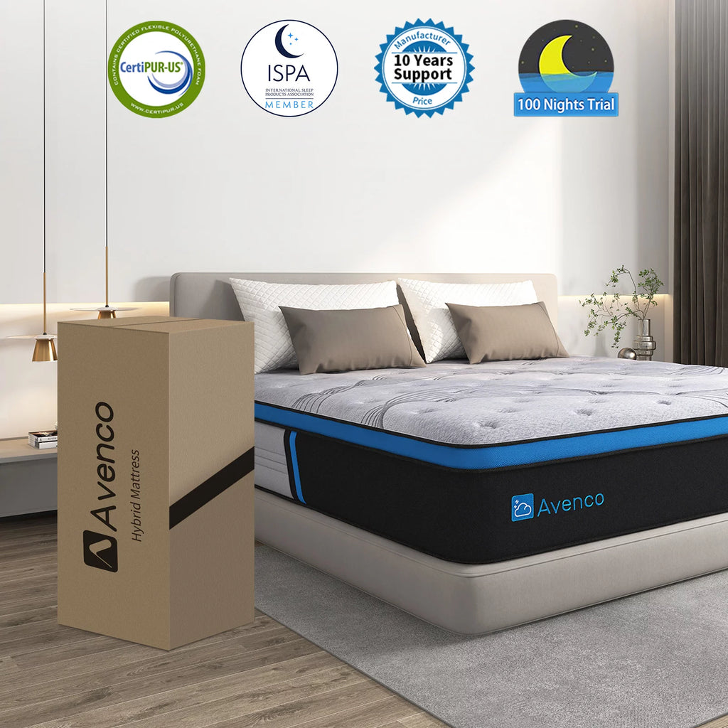 10 inch Gel Memory Foam Hybrid Mattress, Full Size Q6422