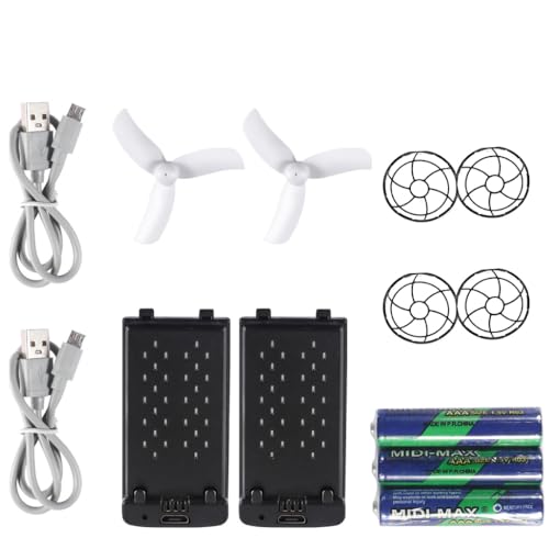 Mini Drone Accessories with 2 Batteries, 2 Charging Cables, AAA Batteries, 2 Protective Covers H898549