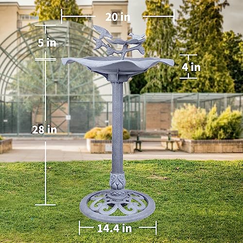 Grey Antique Large Birdbath I36903