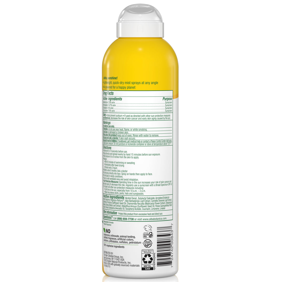 Coconut Sunscreen Spray SPF 50, 5 fl oz S101018
