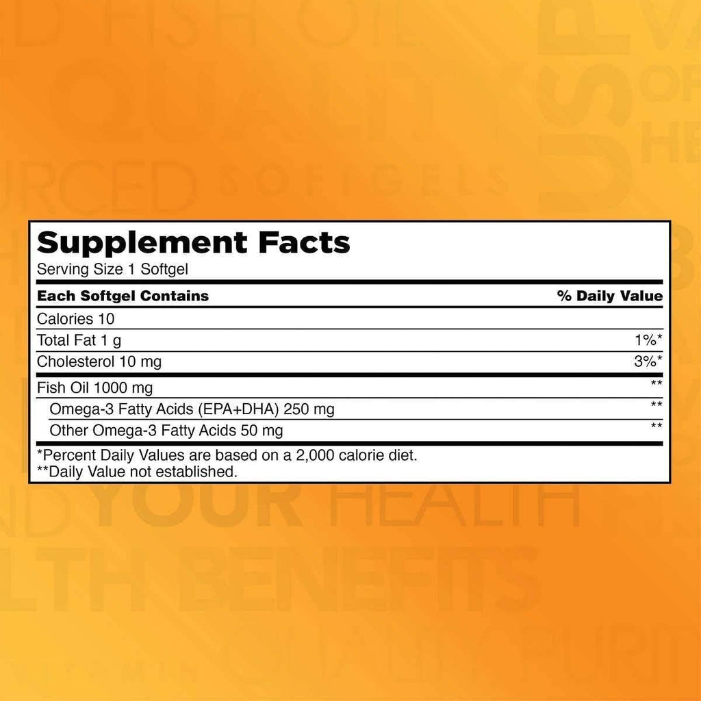 Fish Oil 1000mg 400 Softgels Omega 3 Fatty Acids H6923