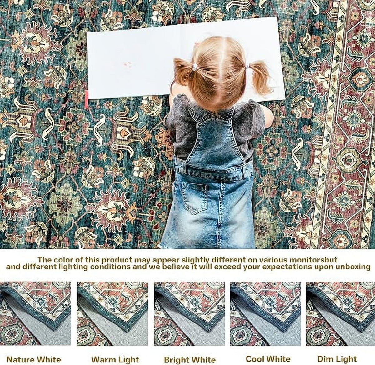 Washable Vintage Area Rug 3' x 5' N16929