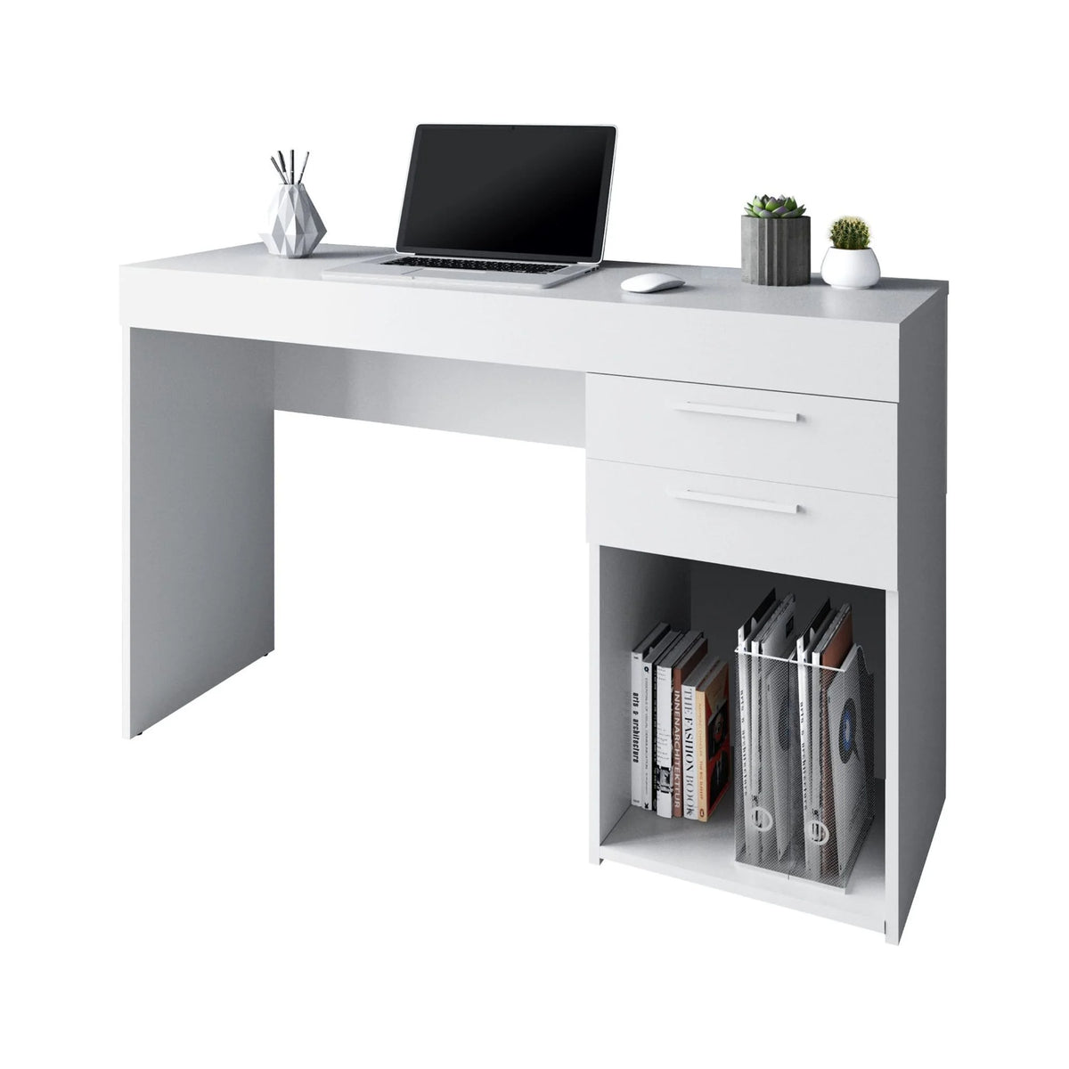 White Computer Desk Workstation with Storage G41267