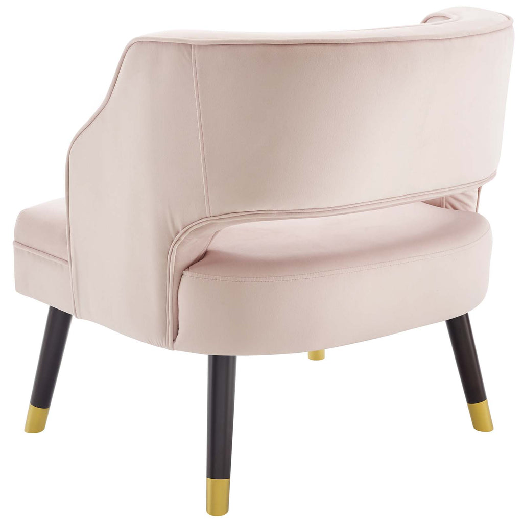 Pink Velvet Accent Armchair C1615