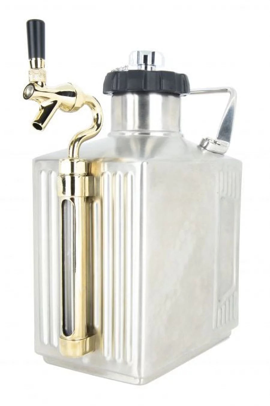 128 oz Brushed Polish Pressurized Growler with Cap and Tap T695