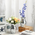 2 Pcs 8 Inch Mosaic Glass Vase Navy Blue B131248