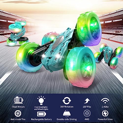 Yellow 360° Rotating 2.4Ghz Double-Sided Driving Stunt Car C4092