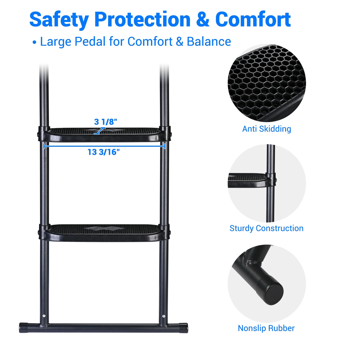 2 Step Trampoline Ladder with Wide Skid-Proof Steps D3456