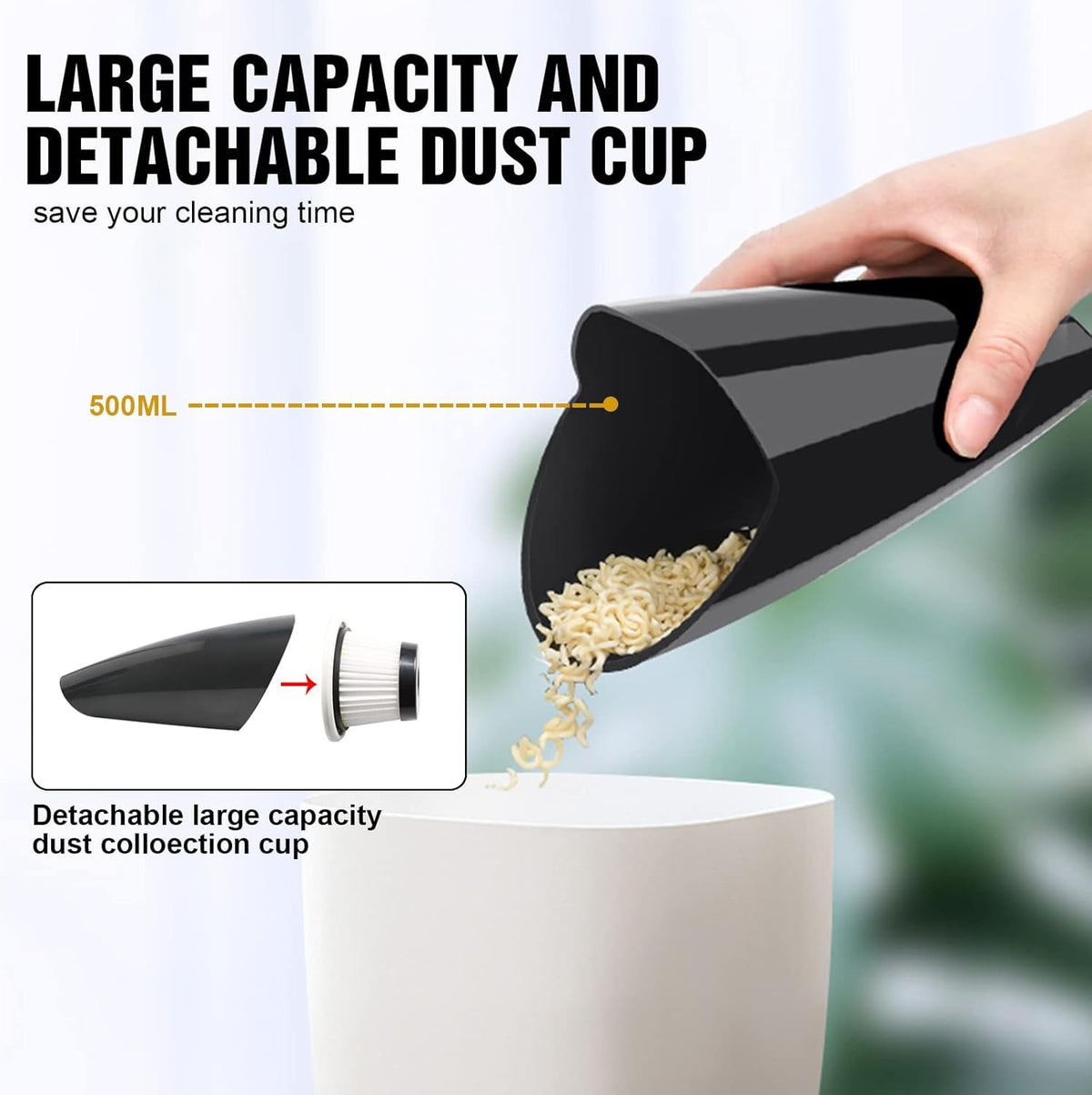 Black 7500Pa Portable Handheld Car Vacuum Pack of 2 A513857