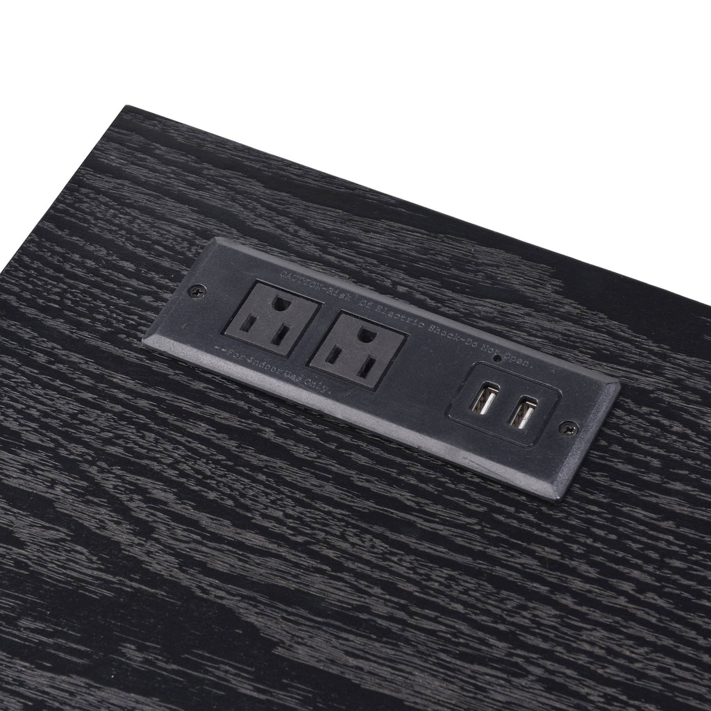 Black 48-Inch Desk with USB Ports F26124
