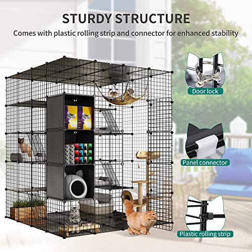 Large Cat Cage with Roof Hammock Platforms F6957