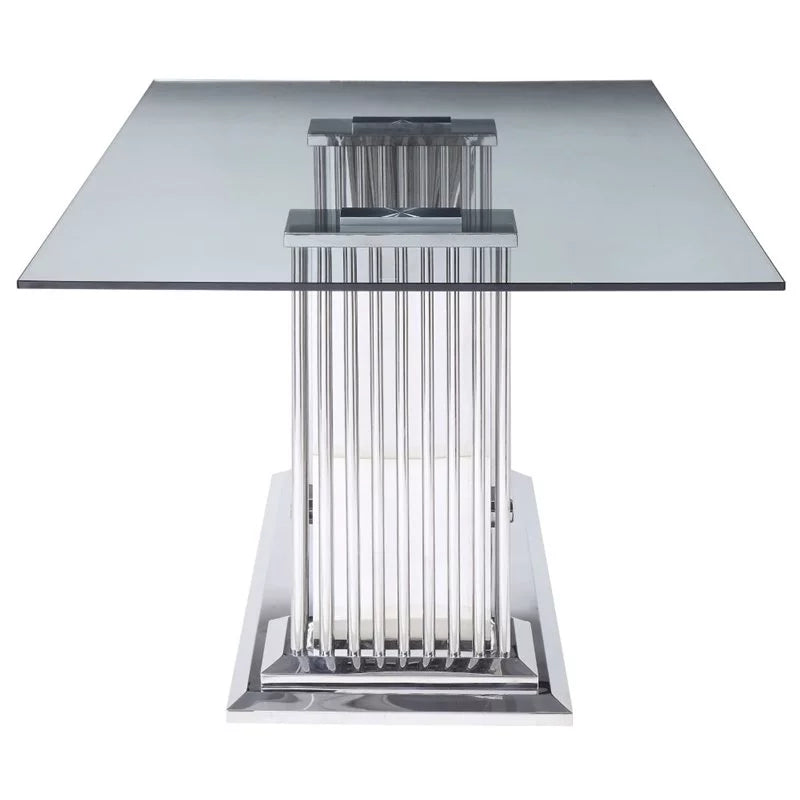 5-Piece Steel Dining Table & 4 Side Chairs in Black B96201