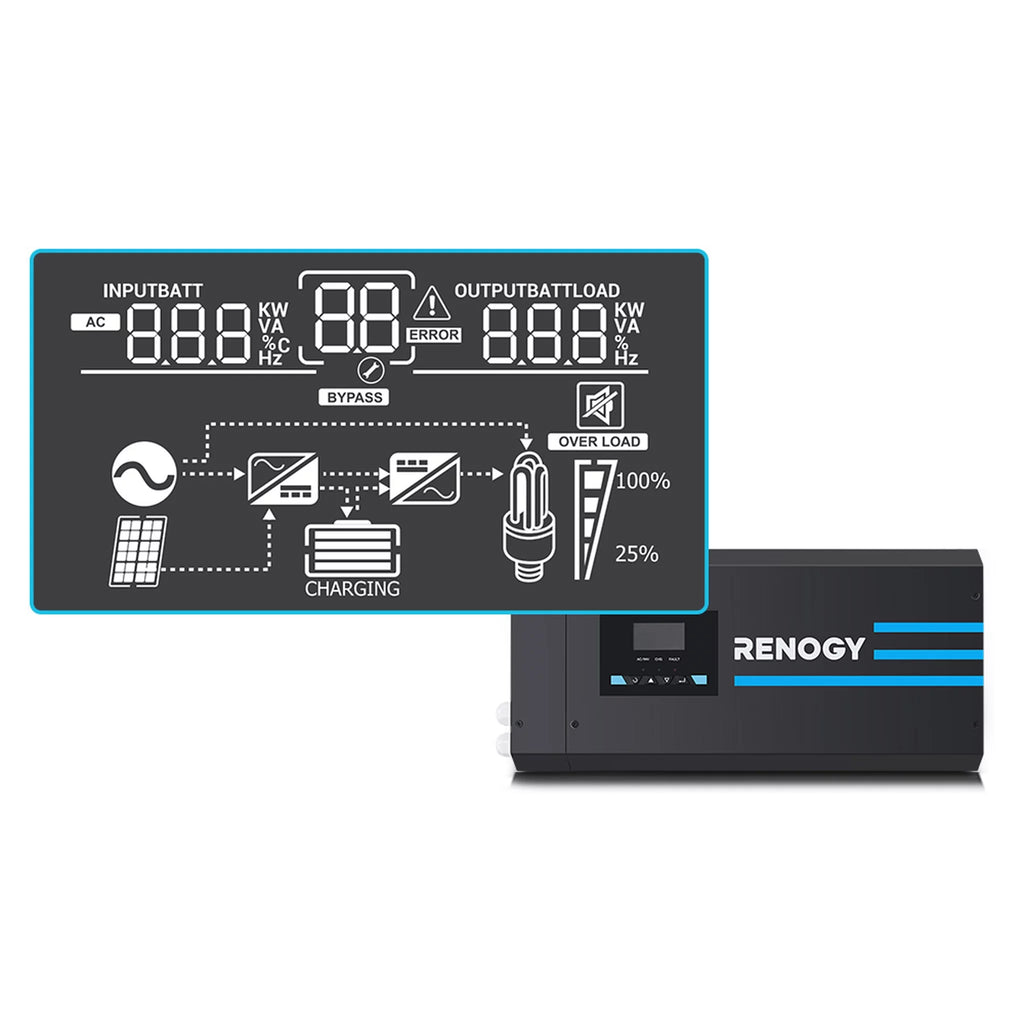 2000W Pure Sine Wave Inverter Charger 12V DC to 120V AC F6966
