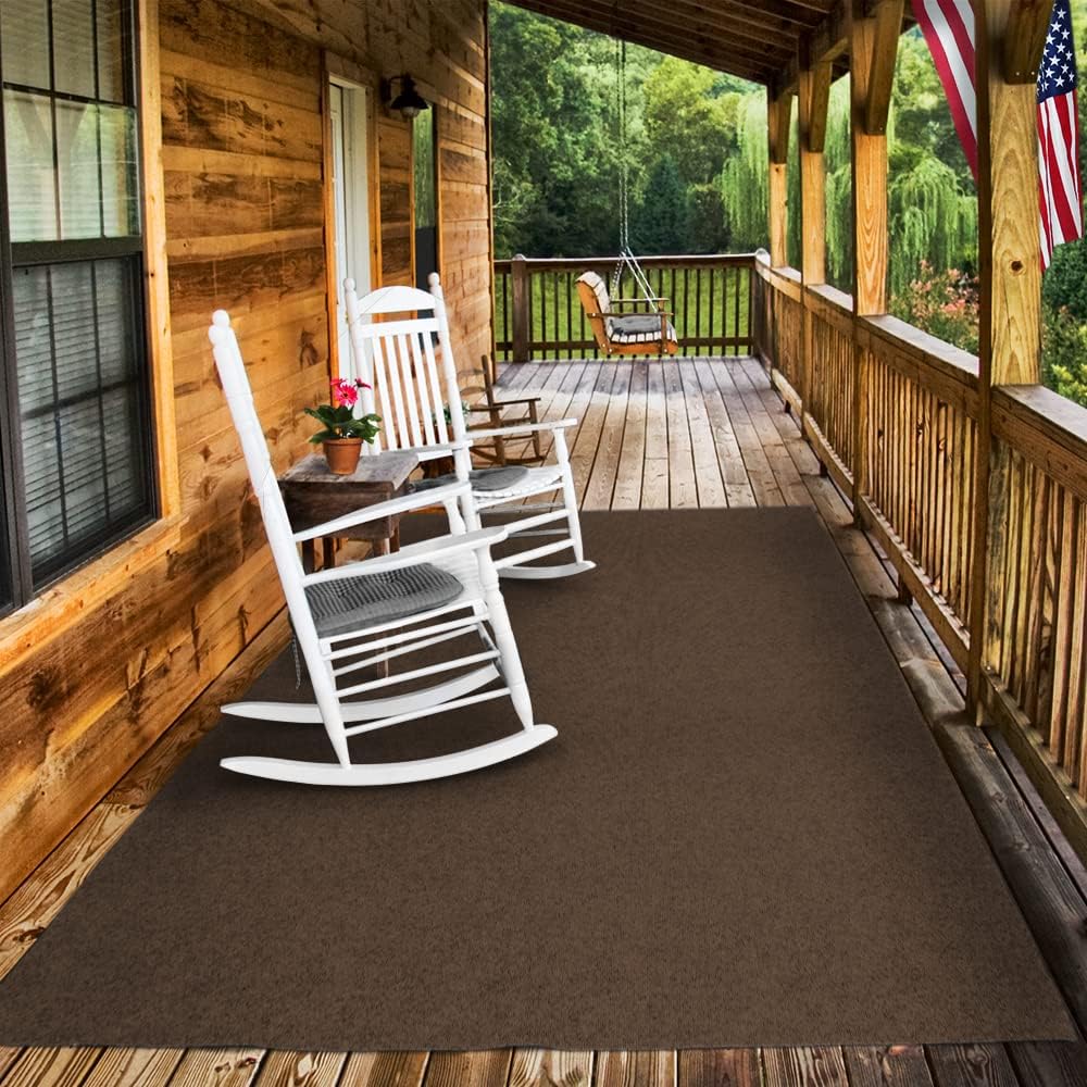 Dark Brown 6 Feet x 20 Feet Indoor Outdoor Carpet with Rubber Backing Z792