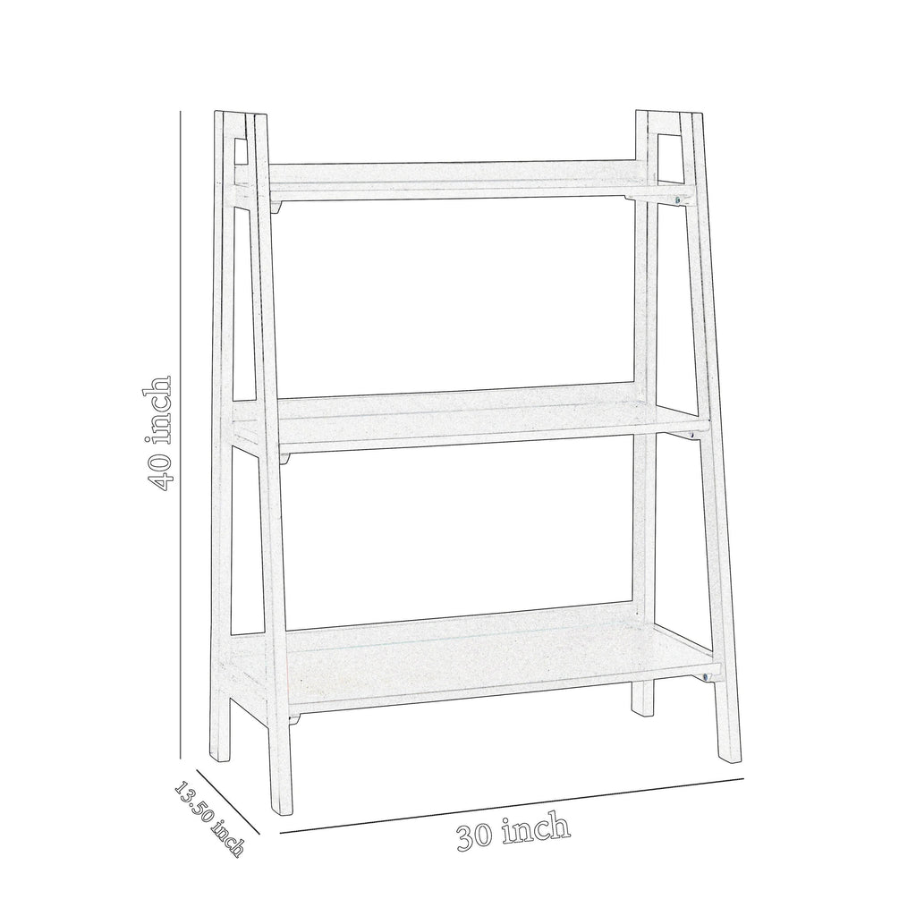 Brown and Black 3 Tier Wooden Bookcase with Metal Frame O543