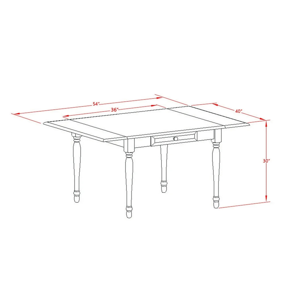 3 Pieces Drop Leaf Real Wood Dining Table Set F39016