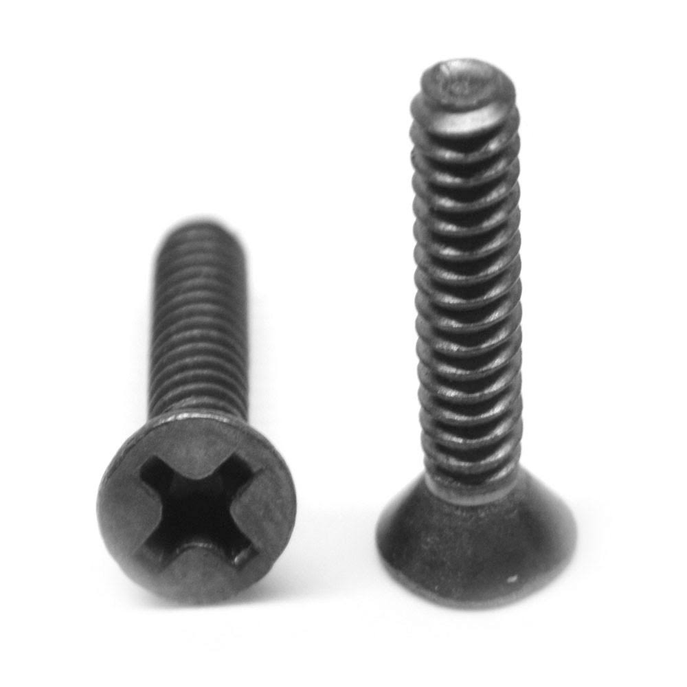 #4-40 x 1 Coarse Thread Machine Screw Phillips Flat Head Low Carbon Steel Black Oxide Z3581