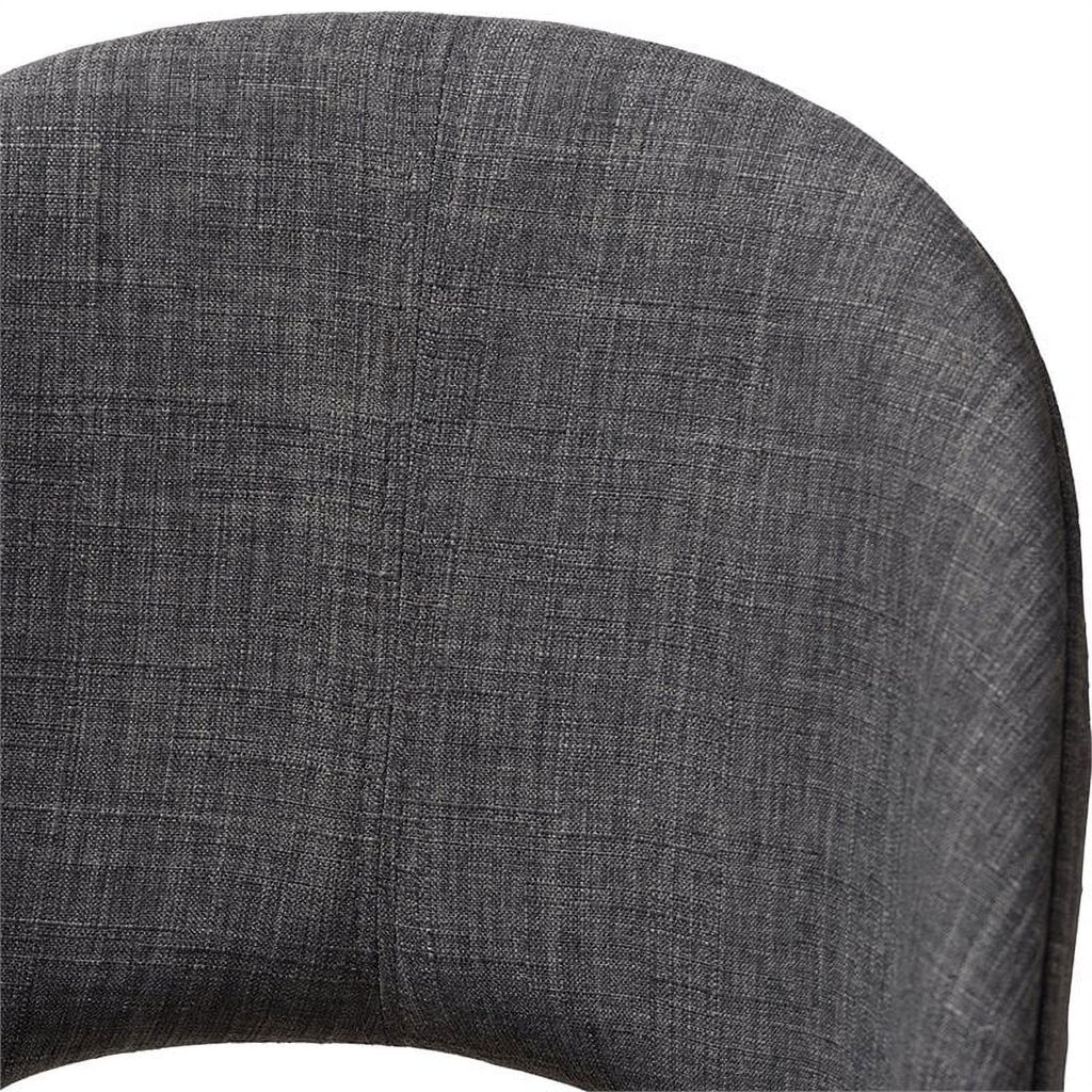 18.5" Mid-Century Fabric Dining Side Chair in Dark Gray (Set of 2) K544