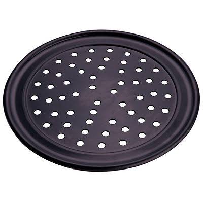 8" Perforated Hard Coat Anodized Aluminum Pizza Pan J600039