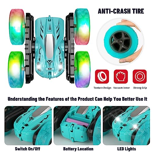 Yellow 360° Rotating 2.4Ghz Double-Sided Driving Stunt Car C4092