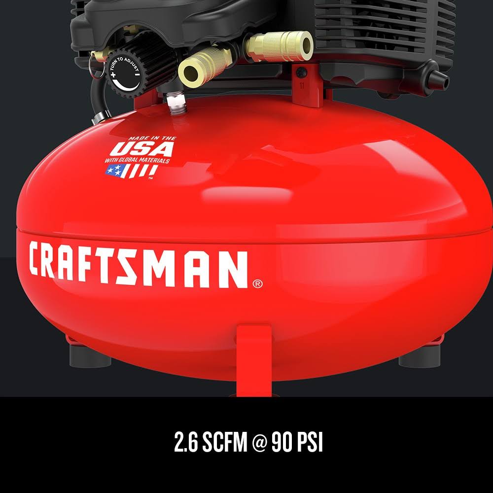 0.8 HP 6 Gallon Oil-Free Pancake Air Compressor Q3290
