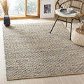 Handmade Braided Jute Runner 2'3 x 8' Blue Natural I43619