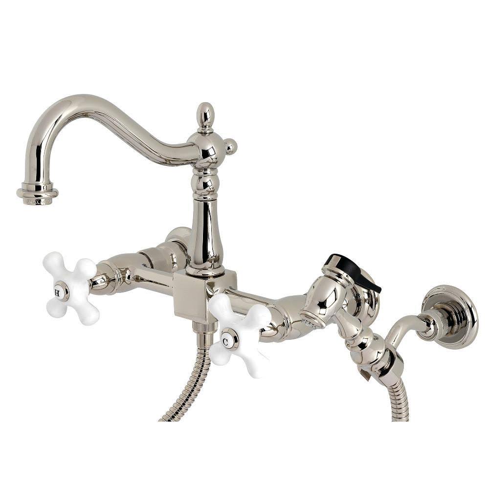 Oil Rubbed Bronze Wall Mount Kitchen Faucet with Brass Sprayer R737129