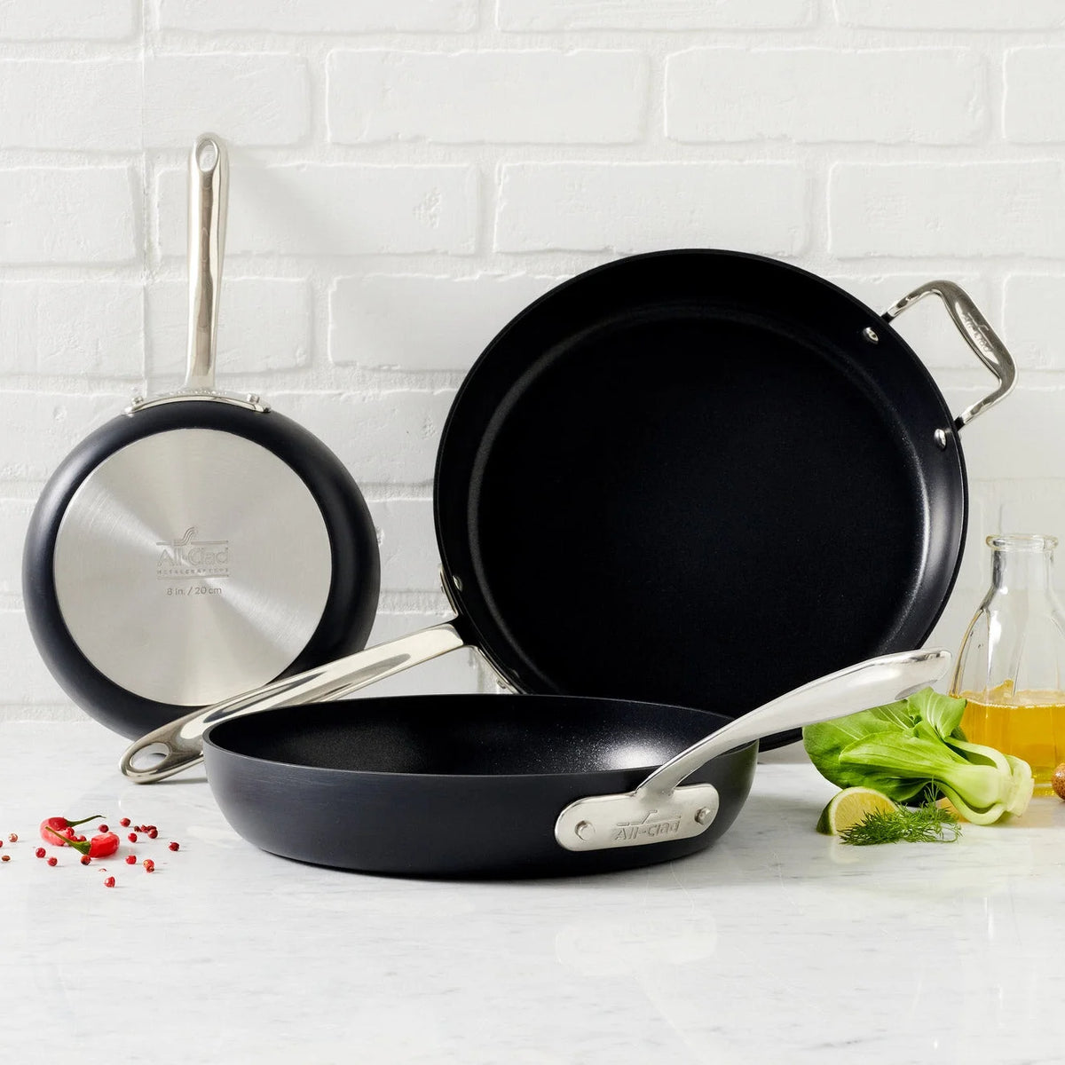 3 Piece Hard-Anodized Fry Pan Set C457241