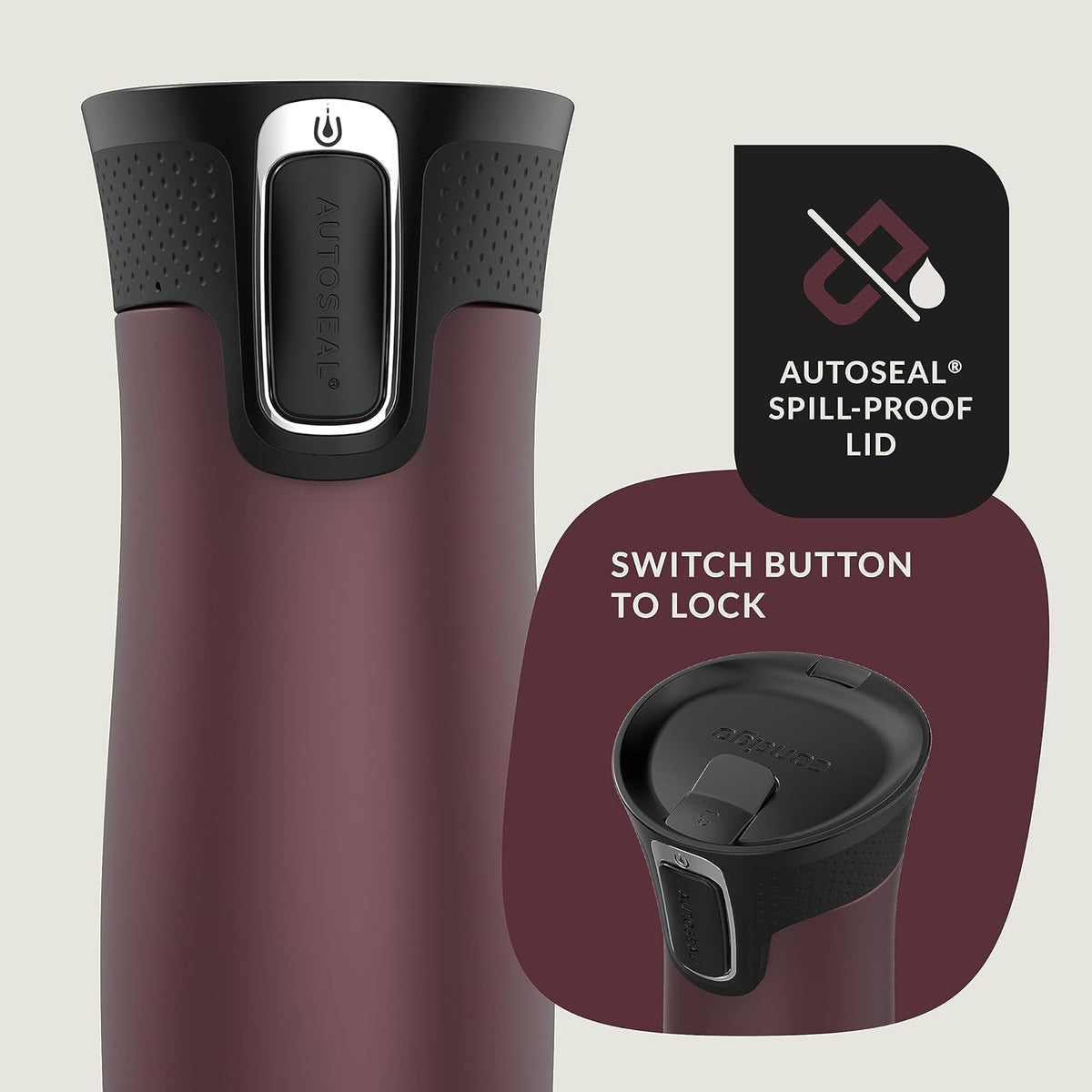 Stainless Steel Vacuum Travel Mugs with Spill-Proof Lids, 16oz H21015