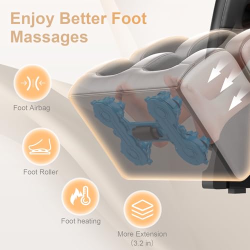 Zero Gravity Massage Chair with 10 Fix Rollers, Heating, Foot Massage, Bluetooth Speaker X111400