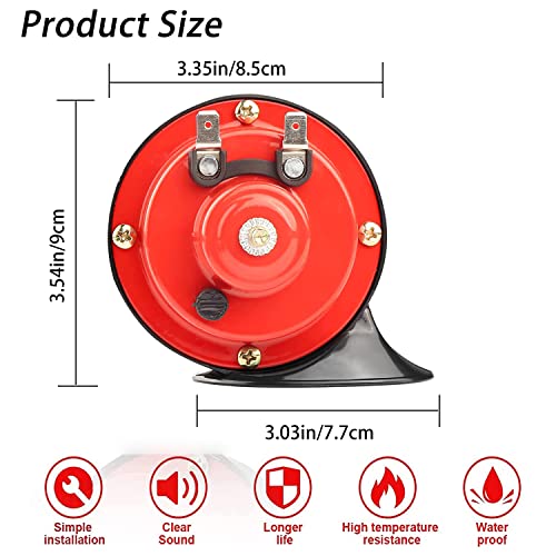 1Pair 12V Waterproof Electric Snail Horn (Black) M7443